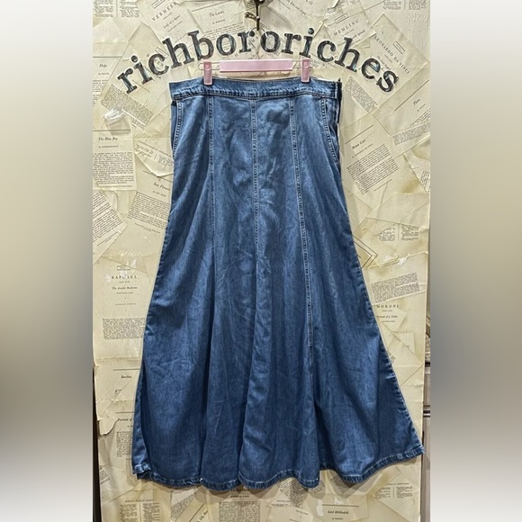 Free People Catch The Sun Denim Maxi Skirt We The Free Mid Indigo - Picture 5 of 6